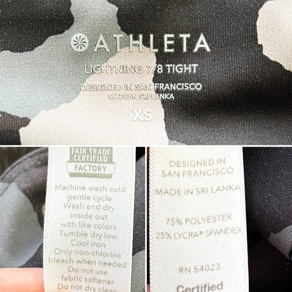BOGO! Athleta Lightening Camo 7/8 Legging Black Gray XS - Picture 10 of 11